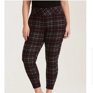 Torrid Purple Plaid Ponte Pants